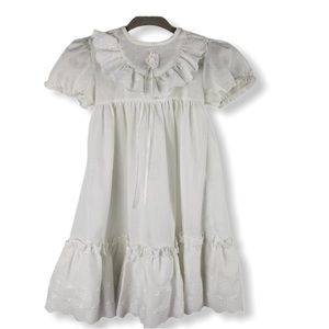 Alexis Vintage Infant Girls Dress White Eyelet Christening  6M 13-16 lbs
